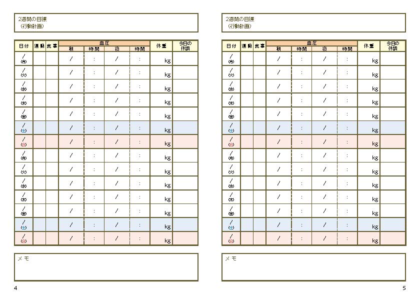 血圧記録ノート