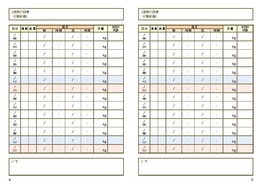 血圧記録ノート