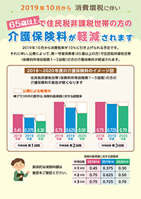 65歳以上で住民税非課税世帯の方の介護保険料が軽減されます